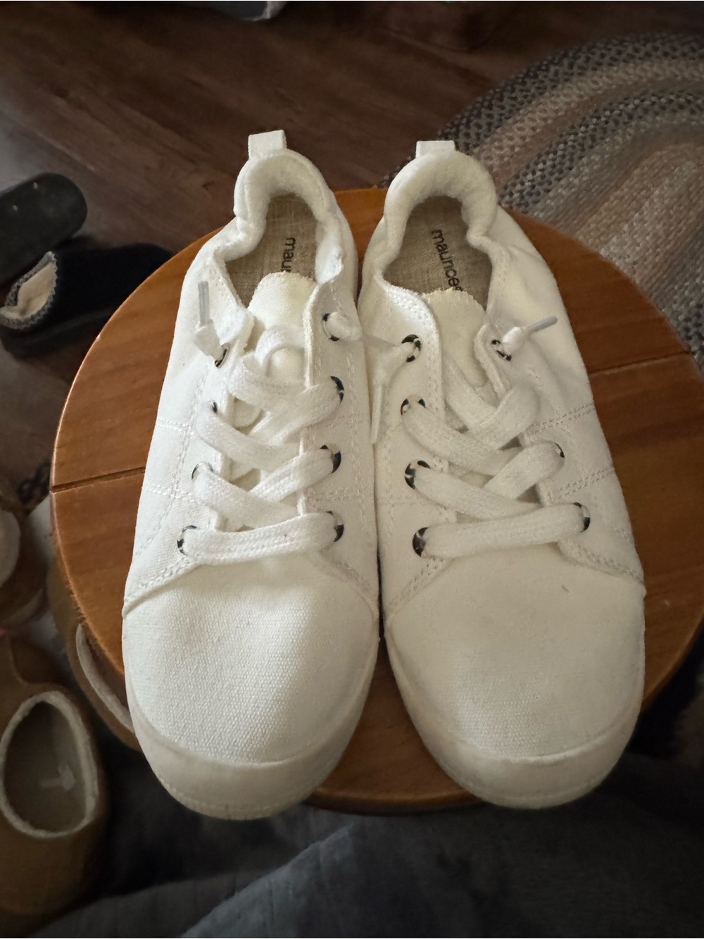Maurices White Canvas Lace-Up Sneakers